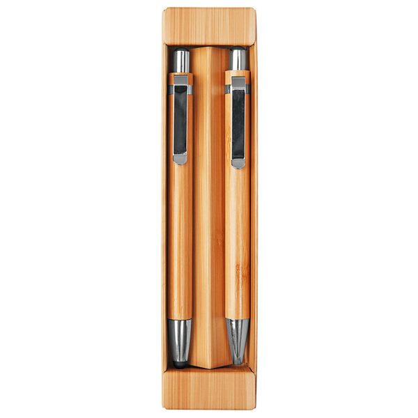 Set bolígrafo portaminas bamboo en caja B91